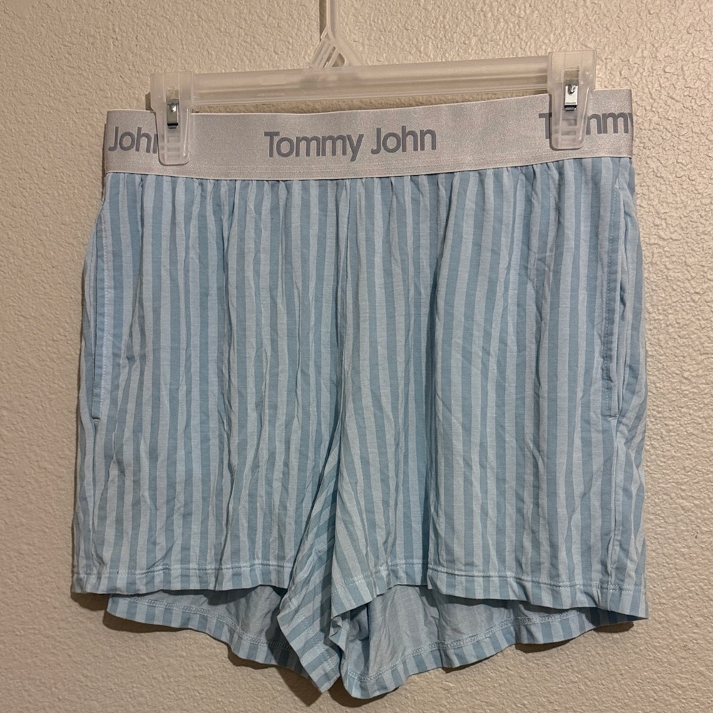 Tommy John Women’s Pale Blue & White Striped Lounge  Pajama Short